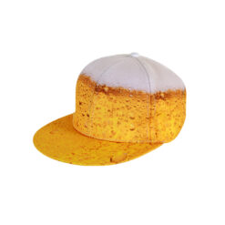 Snapback bier pet verstelbaar wit/geel one-size