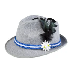 Oktoberfest Tiroler hoed grijs/blauw