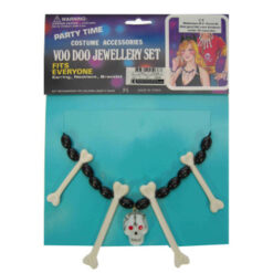 Halloween halsketting skelet zwart/wit