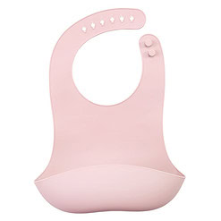 Duradis - Siliconen slabbetje met opvangbakje - Baby Pink