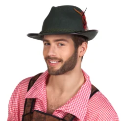Oktoberfest Tiroler hoed met touw groen
