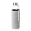 Glazen drinkfles met draaglus en beschermhoes 500 ml grijs