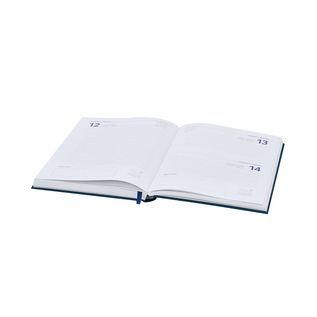 Stijlvolle dagagenda van PU leer 17,6 x 25 cm - Blauw - Afbeelding 2