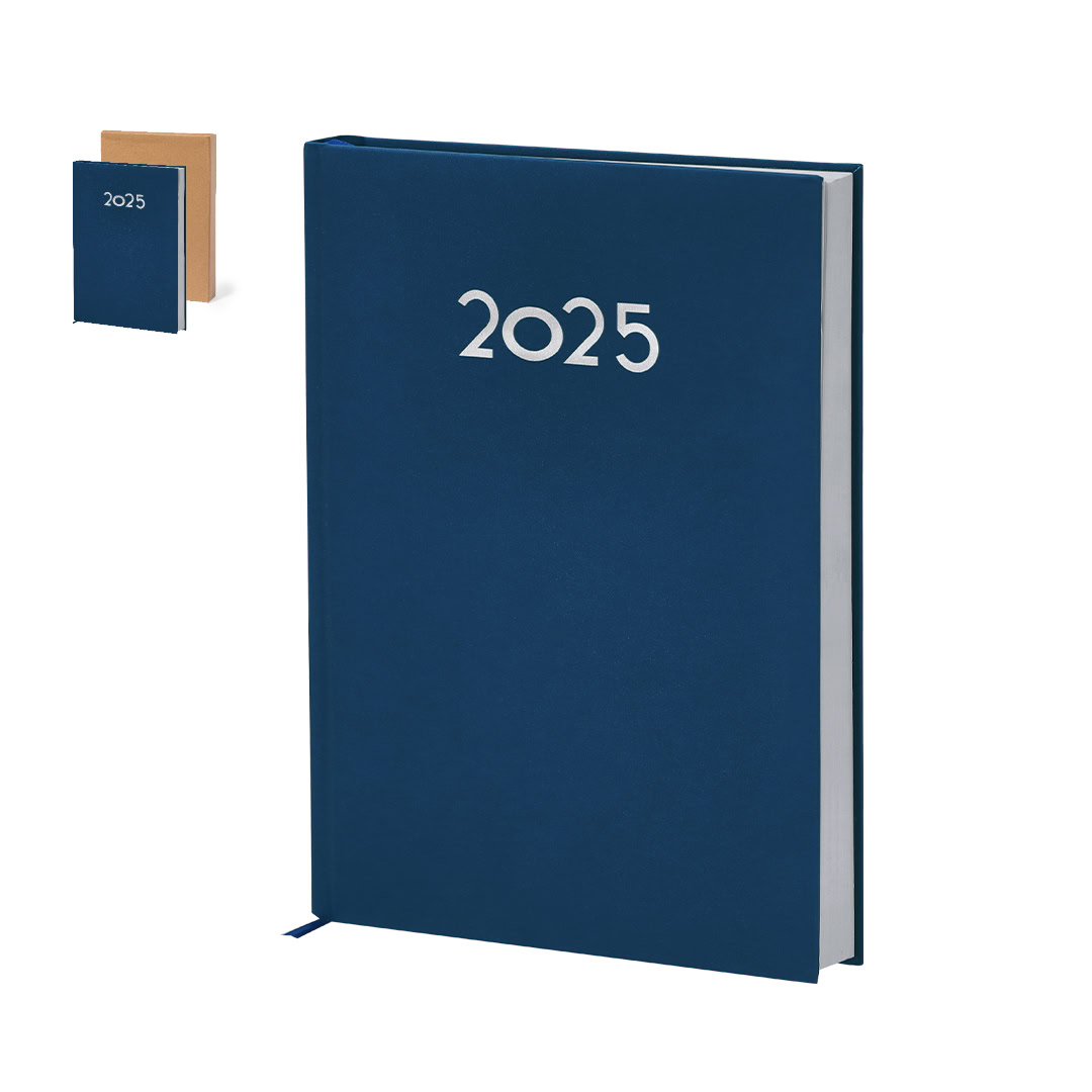 Stijlvolle dagagenda van PU leer 17,6 x 25 cm - Blauw