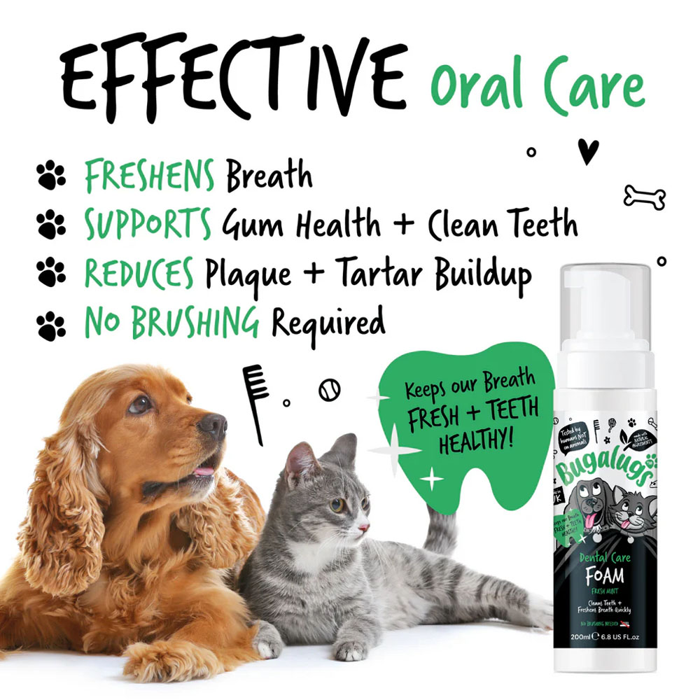 Bugalugs tandverzorgingsschuim met verse munt voor honden en katten - Afbeelding 3