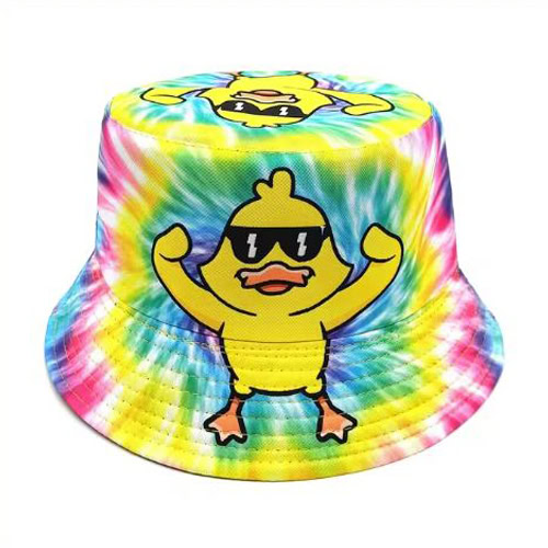 Bad eendjes duck bucket hat tie dye