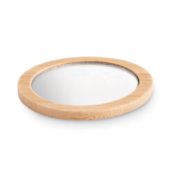 Alternative view of Make-up spiegel bamboe met opbergzakje