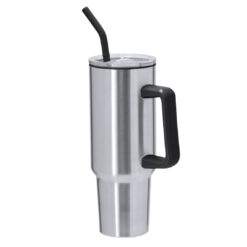 Alternative view of Thermosfles met rietje RVS 1,2 liter zilver/zwart