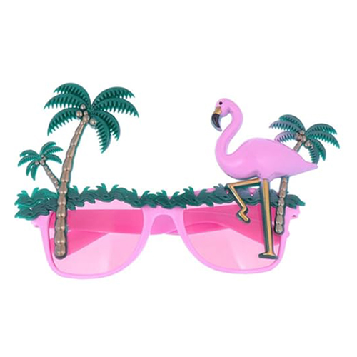 Feestbril palmboom met flamingo - Afbeelding 2