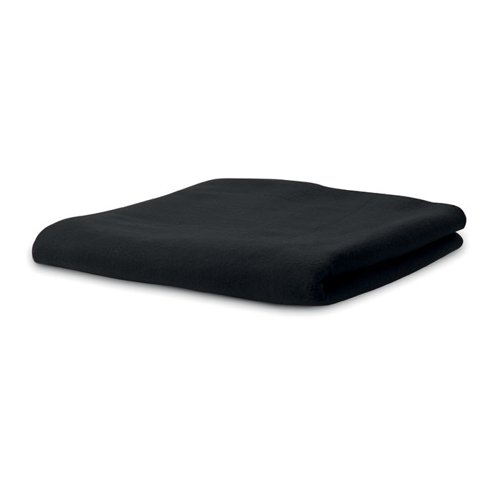 Fleece deken met handvat 150 x 120 cm zwart - Afbeelding 2
