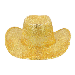 Alternative view of Cowboy hoed rodeo pailletten goud