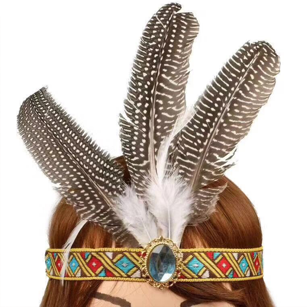 Hoofdband met veren - Indianentooi