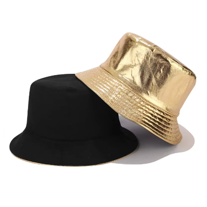 Reversible bucket hat glanzend goud - Afbeelding 2