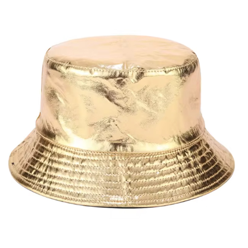 Reversible bucket hat glanzend goud