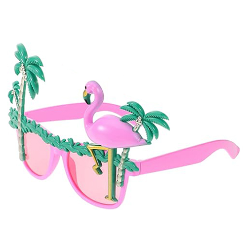 Feestbril palmboom met flamingo