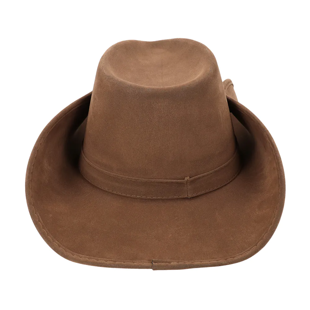 Cowboy hoed met ster kunstleer bruin - Afbeelding 2