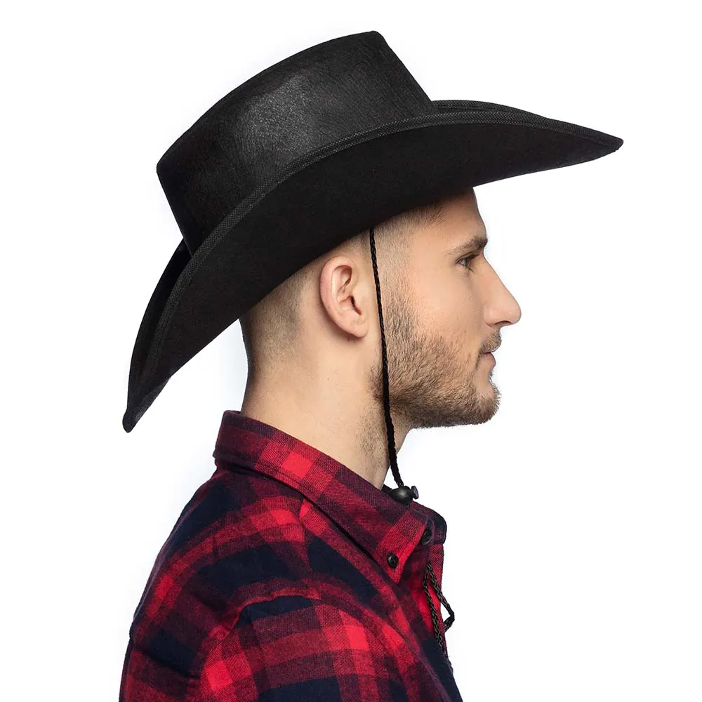 Cowboy hoed zwart - Afbeelding 4