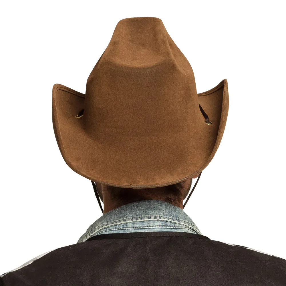 Cowboy hoed kunstleer bruin - Afbeelding 4