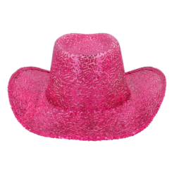 Alternative view of Cowboy hoed rodeo pailletten roze