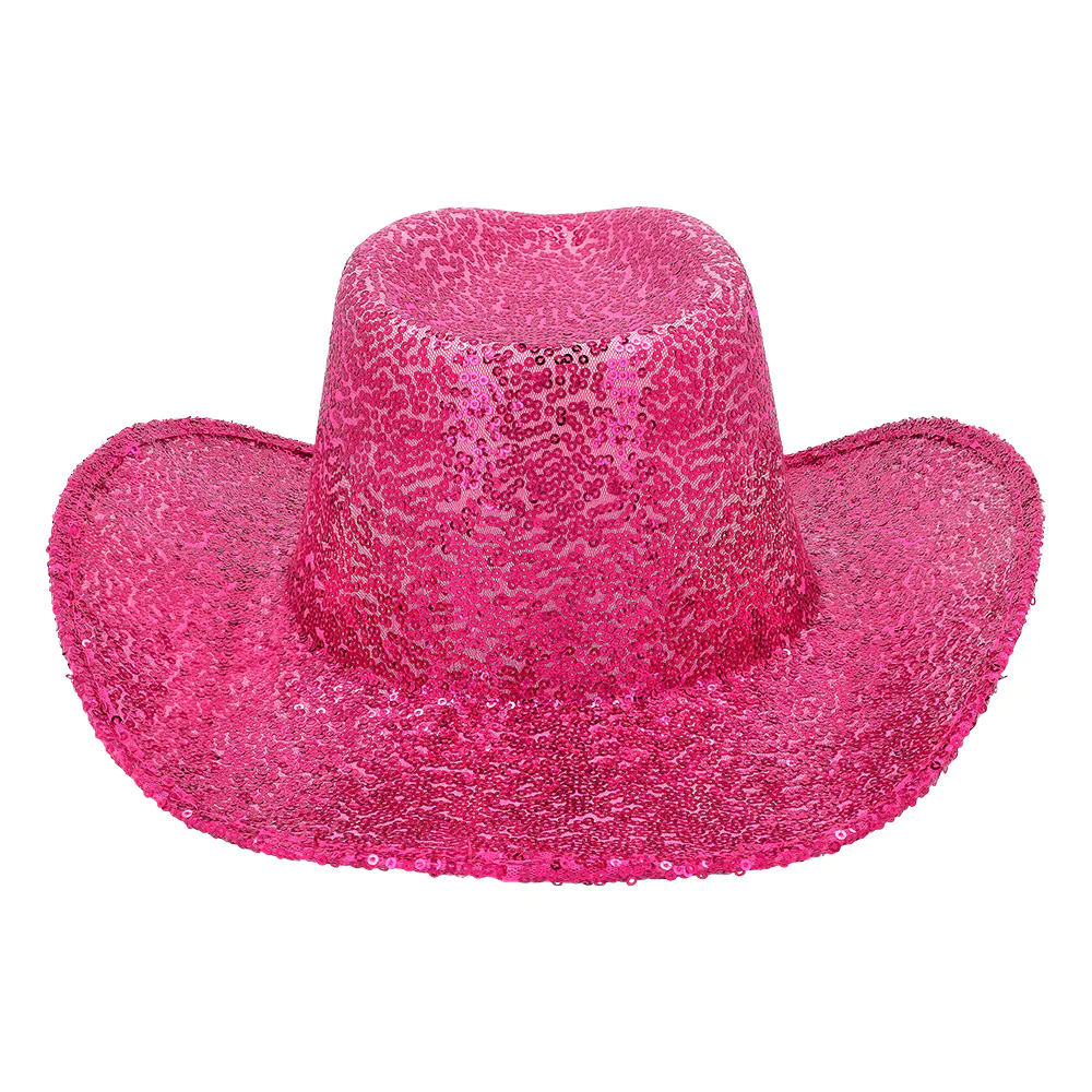 Cowboy hoed rodeo pailletten roze - Afbeelding 2
