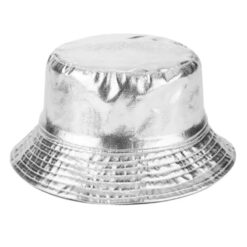 Reversible bucket hat glanzend zilver
