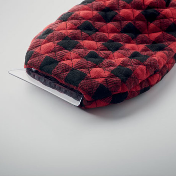 IJskrabber met handschoen geruit rood/zwart - Afbeelding 6
