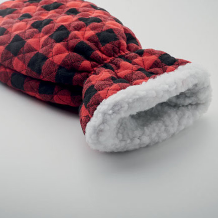 IJskrabber met handschoen geruit rood/zwart - Afbeelding 7