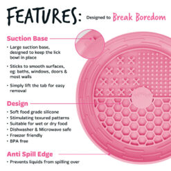 Alternative view of Bugalugs Lick Bowl likbak voor honden en katten - Roze