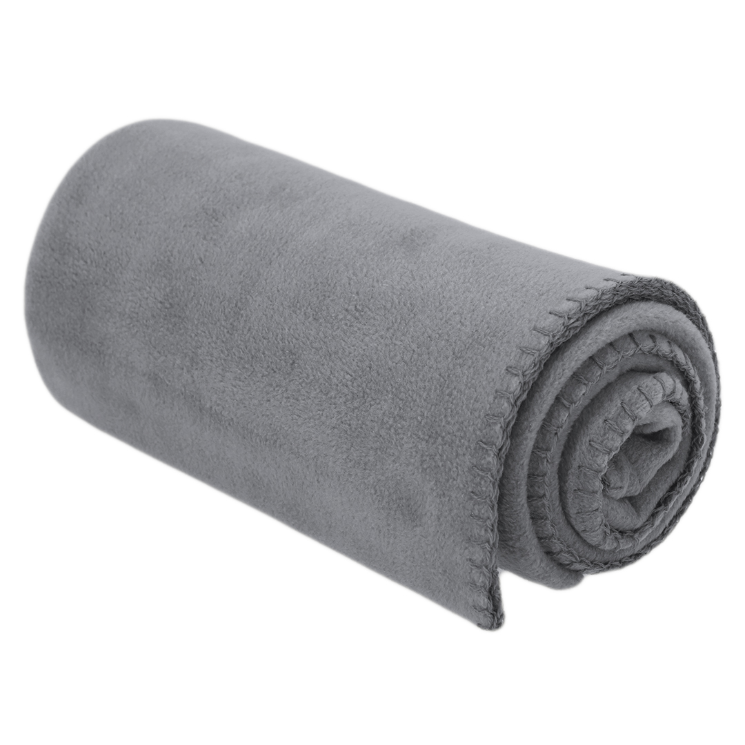 Polar fleece deken 150 x 120 cm grijs - Afbeelding 2