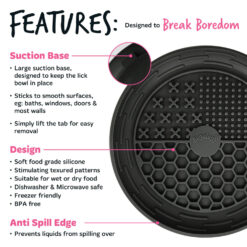 Alternative view of Bugalugs Lick Bowl likbak voor honden en katten - Zwart