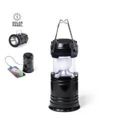 Multifunctionele campinglamp met powerbank en zonnepaneel - Zwart