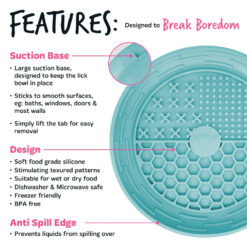 Alternative view of Bugalugs Lick Bowl likbak voor honden en katten - Blauw