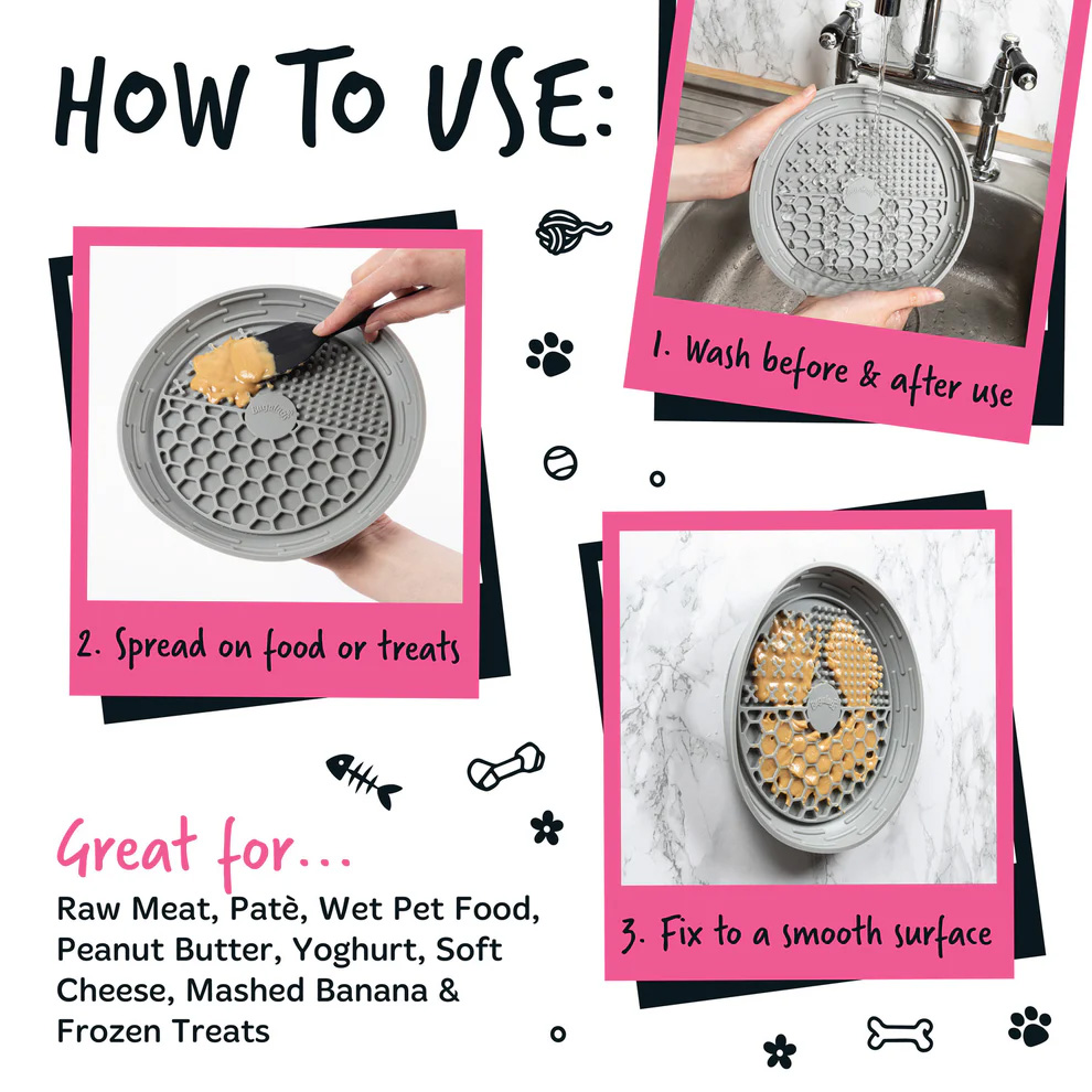 Bugalugs Lick Bowl likbak voor honden en katten - Zwart - Afbeelding 5