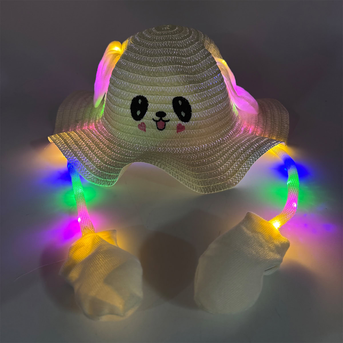 LED kickroll hoedje met flapperende oortjes - Beige - Afbeelding 6
