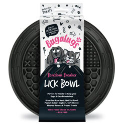 Bugalugs Lick Bowl likbak voor honden en katten - Zwart