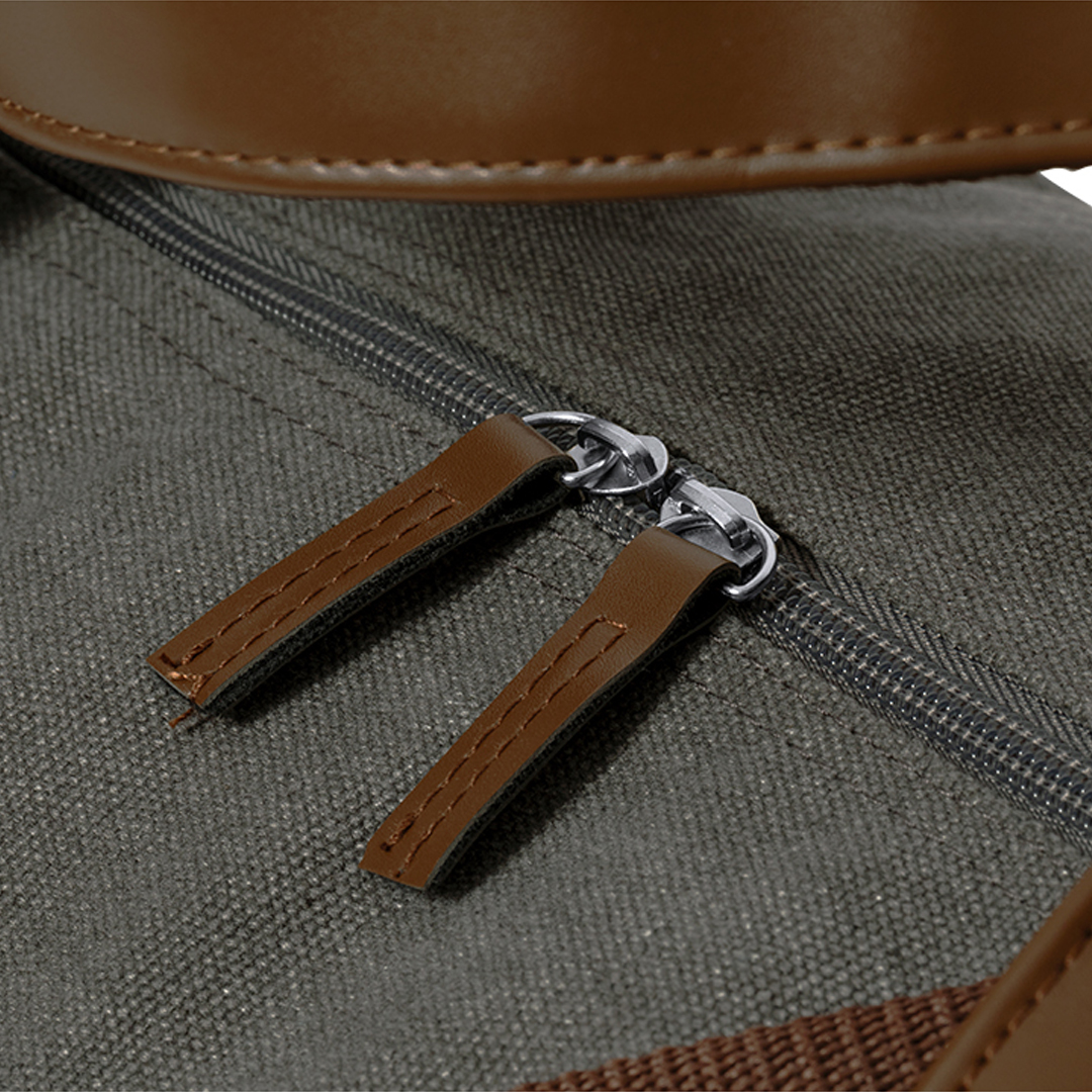 Sporttas 60 liter canvas grijs/bruin - Afbeelding 7