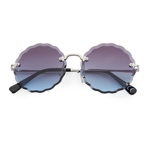 Trendy ronde zonnebril | blauwe lenzen