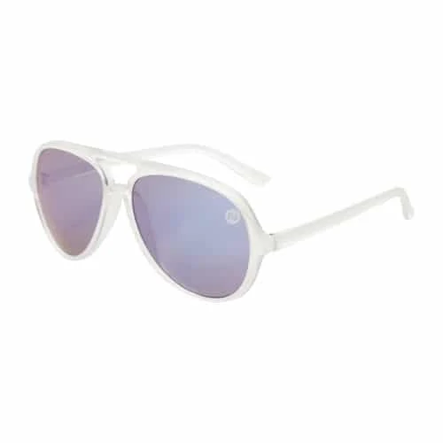 Aviator zonnebril MAT transparant | blauwe spiegel lenzen - Afbeelding 2