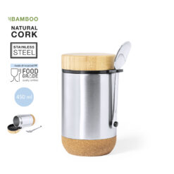 Alternative view of RVS Lunchbox 450ml met Lepel – Natuurlijke Stijl