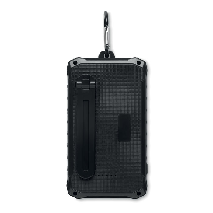 Solar powerbank met dynamo 8000 mAh zwart - Afbeelding 2