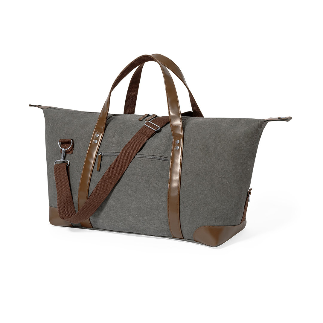 Sporttas 60 liter canvas grijs/bruin - Afbeelding 6