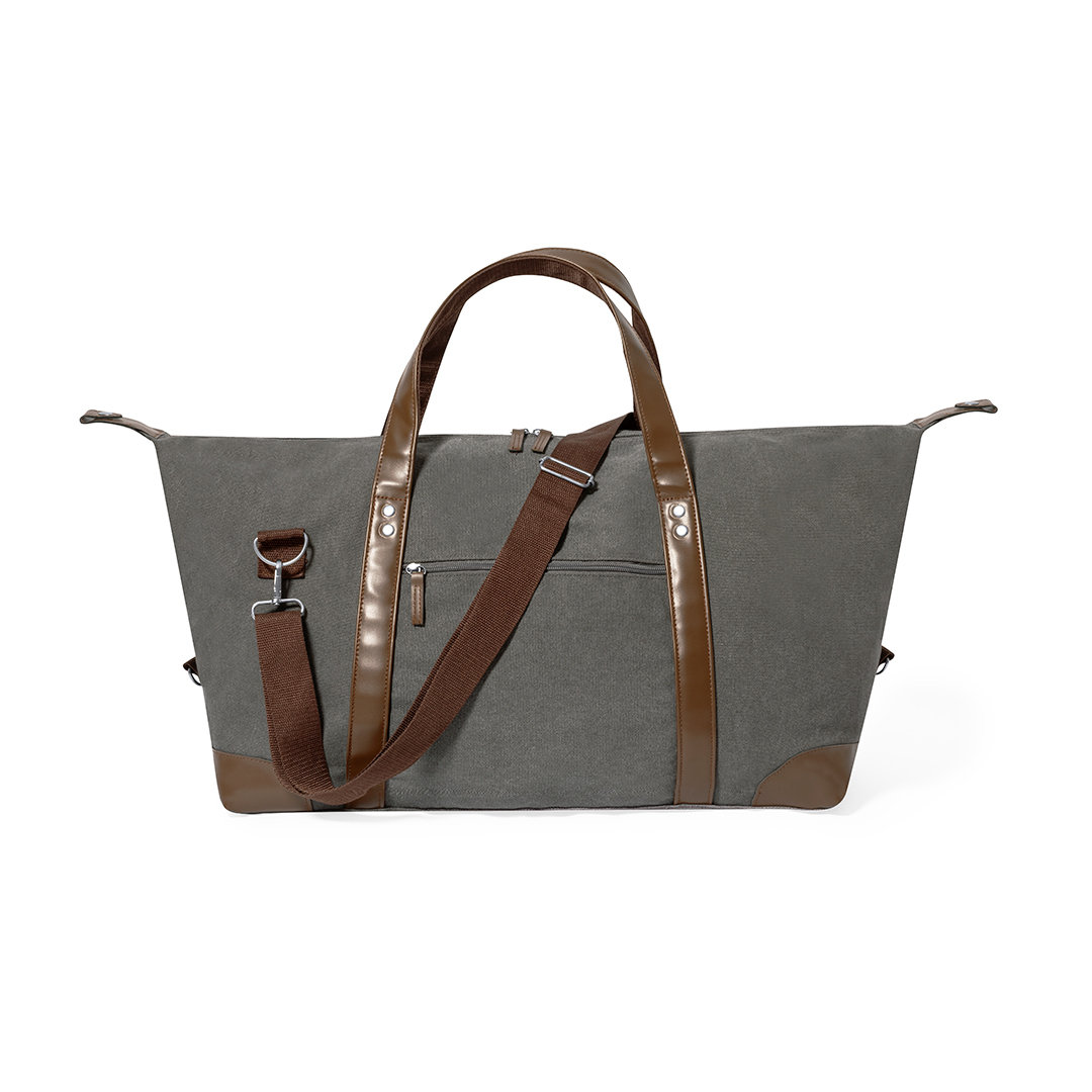 Sporttas 60 liter canvas grijs/bruin - Afbeelding 5