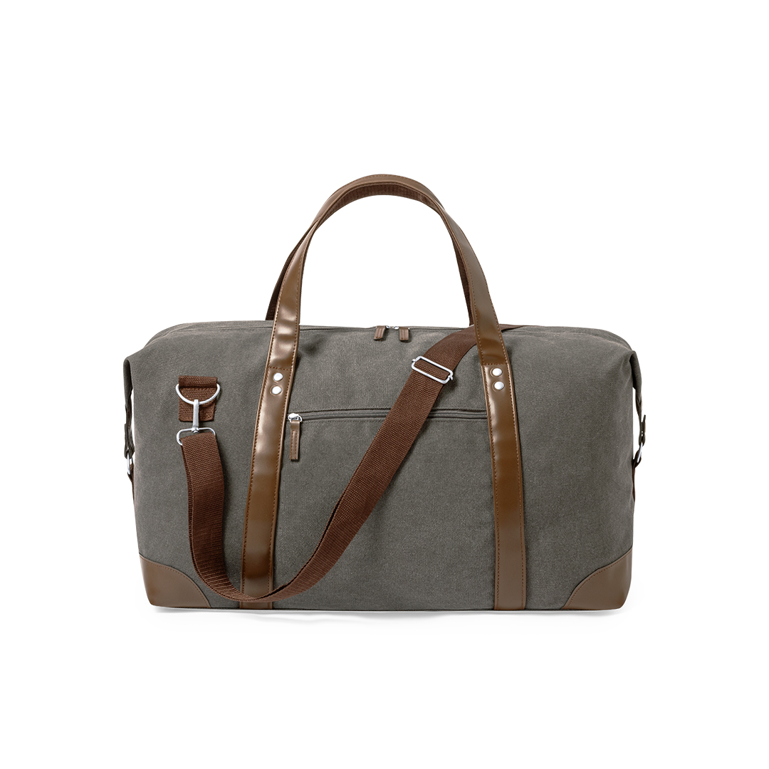 Sporttas 60 liter canvas grijs/bruin - Afbeelding 3
