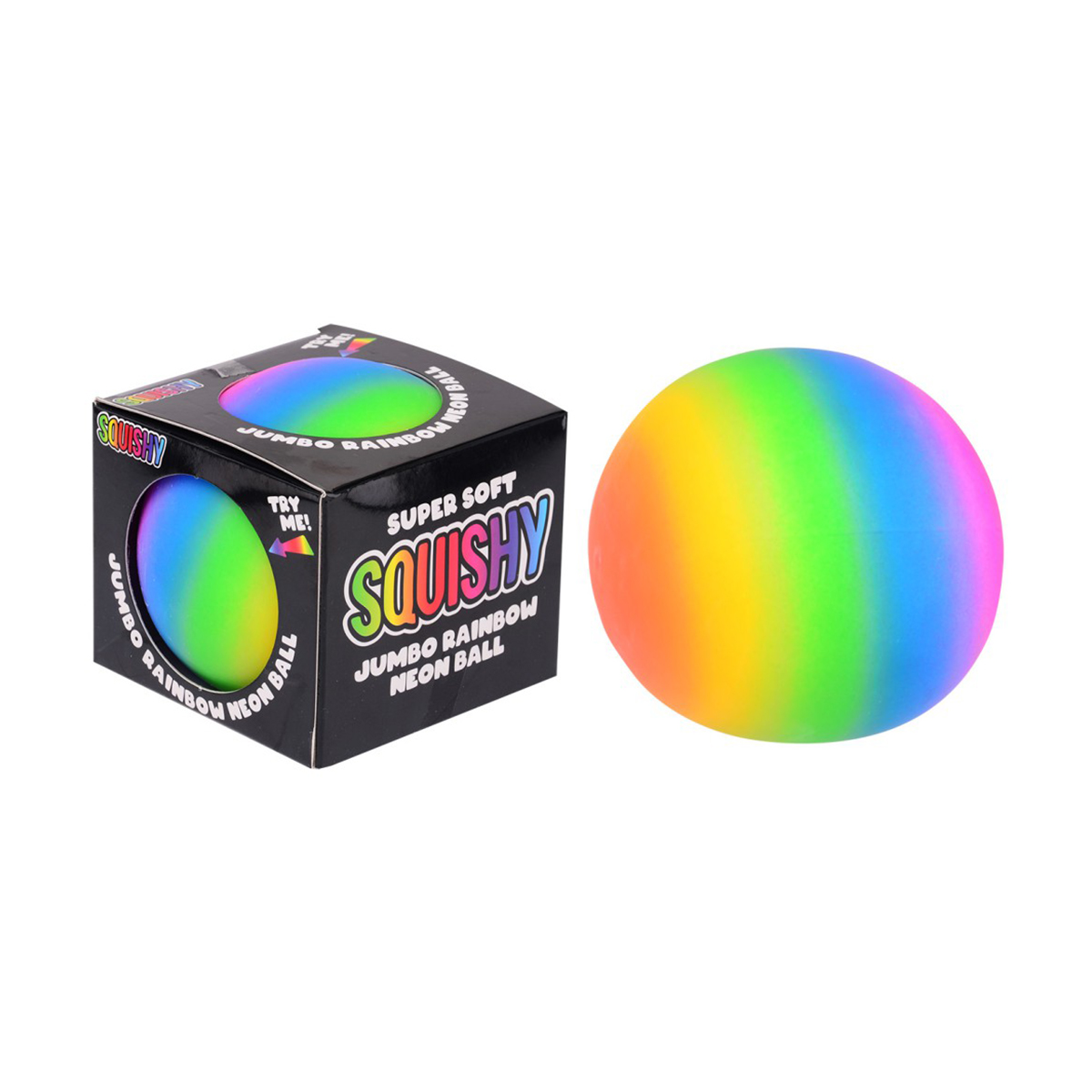 Grote neon squishy rainbow bal 9 cm