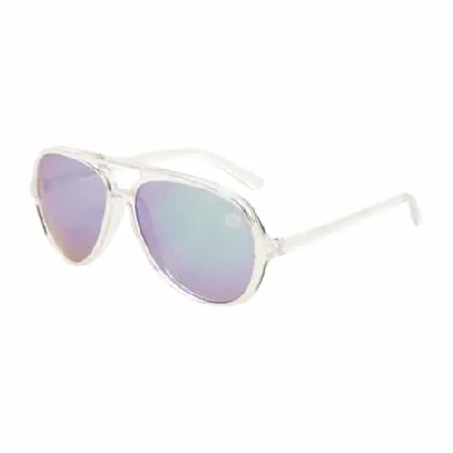 Aviator zonnebril transparant | groen-blauwe spiegel lenzen - Afbeelding 2