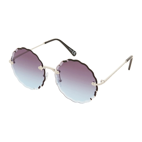 Trendy ronde zonnebril | blauwe lenzen - Afbeelding 2