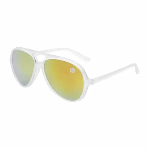 Aviator zonnebril transparant | rood-gele spiegel lenzen - Afbeelding 2