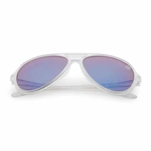 Aviator zonnebril MAT transparant | blauwe spiegel lenzen