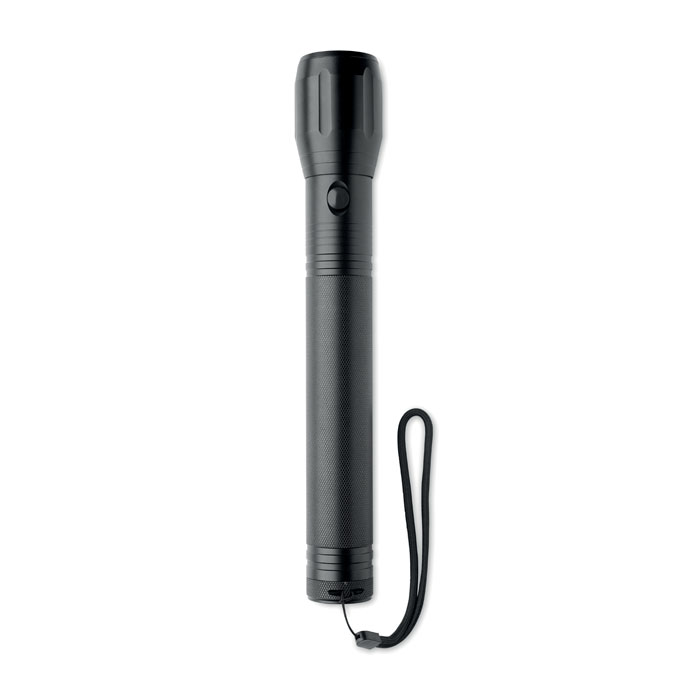 Grote zaklamp aluminium zwart - Afbeelding 2