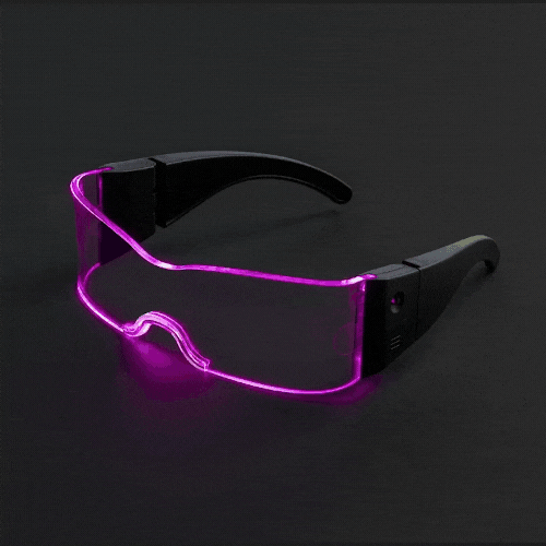 LED bril transparant/zwart - Afbeelding 3